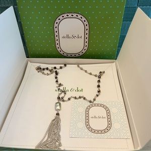 Stella & Dot Silver Gitane Tassel Necklace -Retired